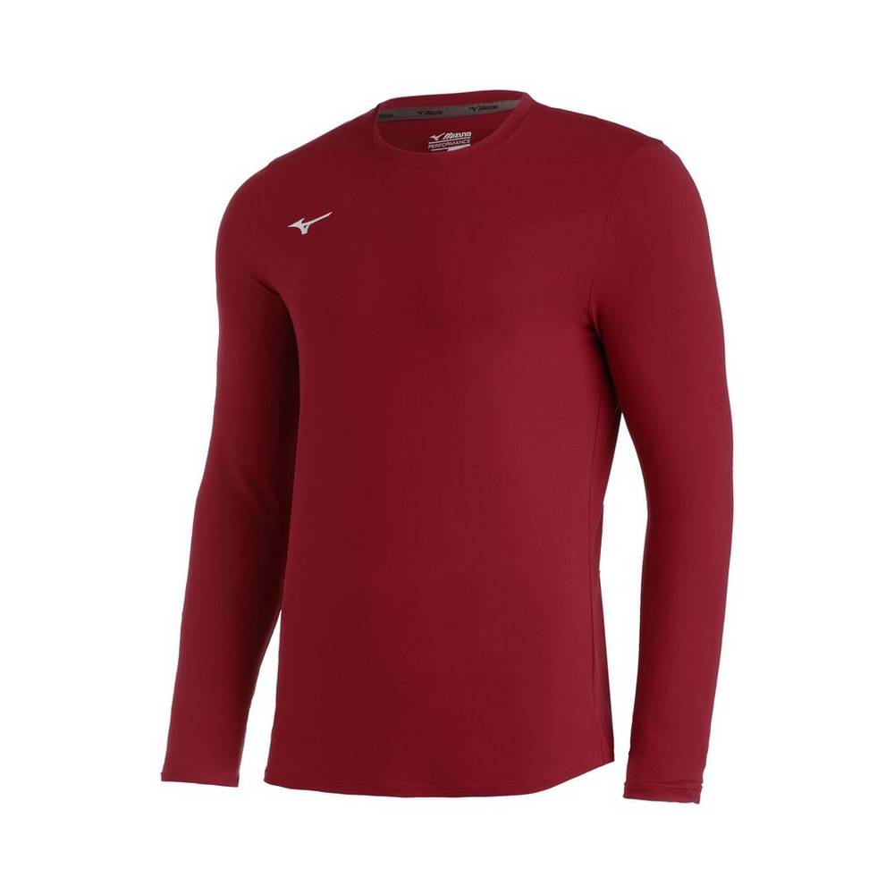 Panske Treningove Oblecenie Mizuno Comp Diamond Long Sleeve Crew Baseball Bordove Vypredaj CDIW76120